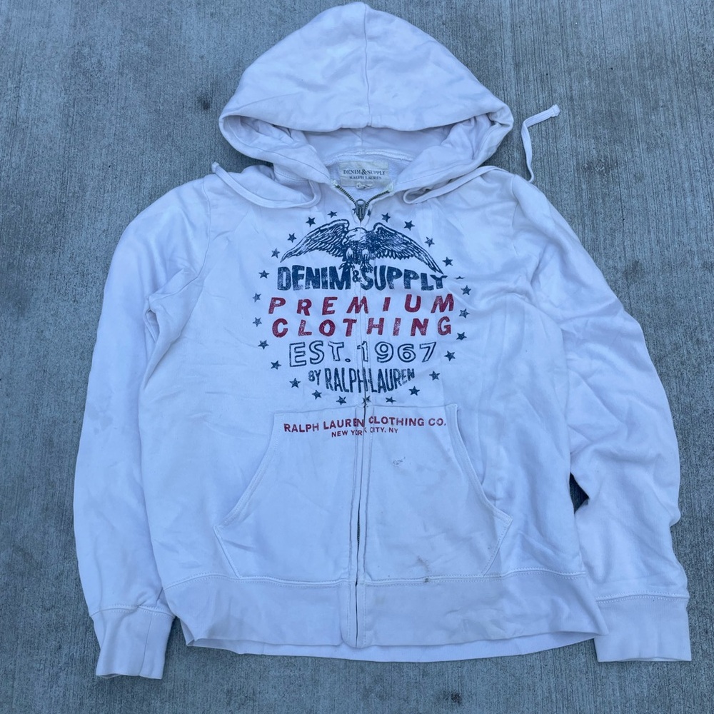 Ralph Lauren White Graphic Hoodie